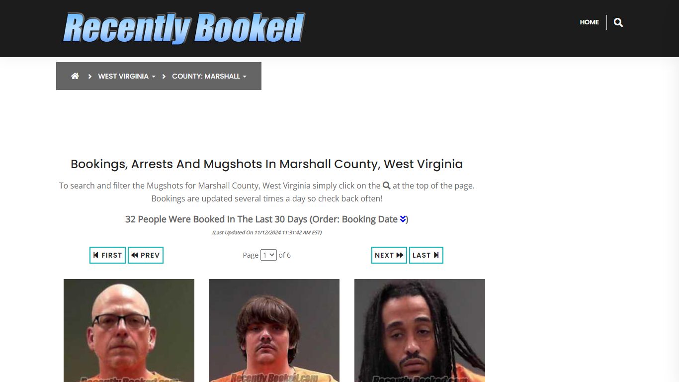 Bookings, Arrests and Mugshots in Marshall County, West Virginia