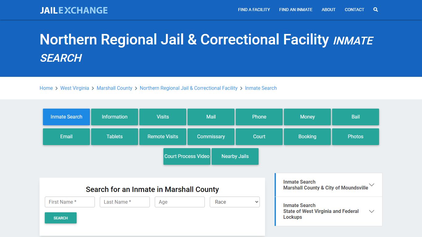 Northern Regional Jail & Correctional Facility Inmate Search