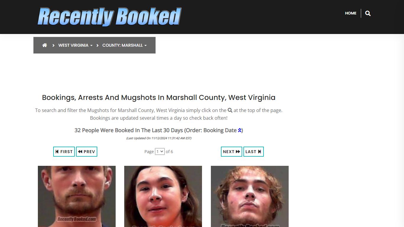 Bookings, Arrests and Mugshots in Marshall County, West Virginia